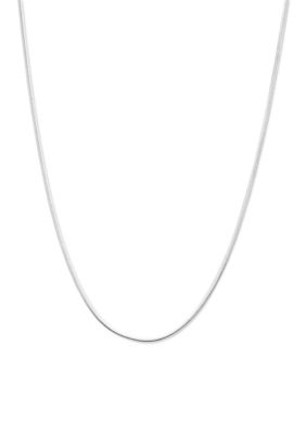 Belk Silverworks Silver Plated Oval Herringbone Chain Necklace