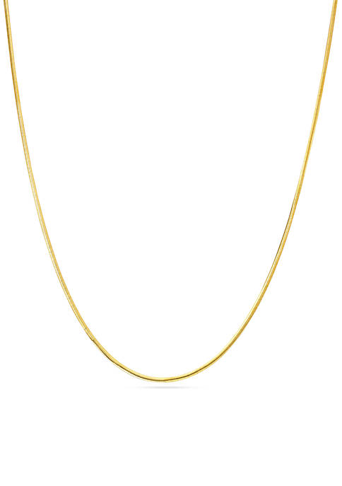 Gold Tone Pure Herringbone Chain Necklace