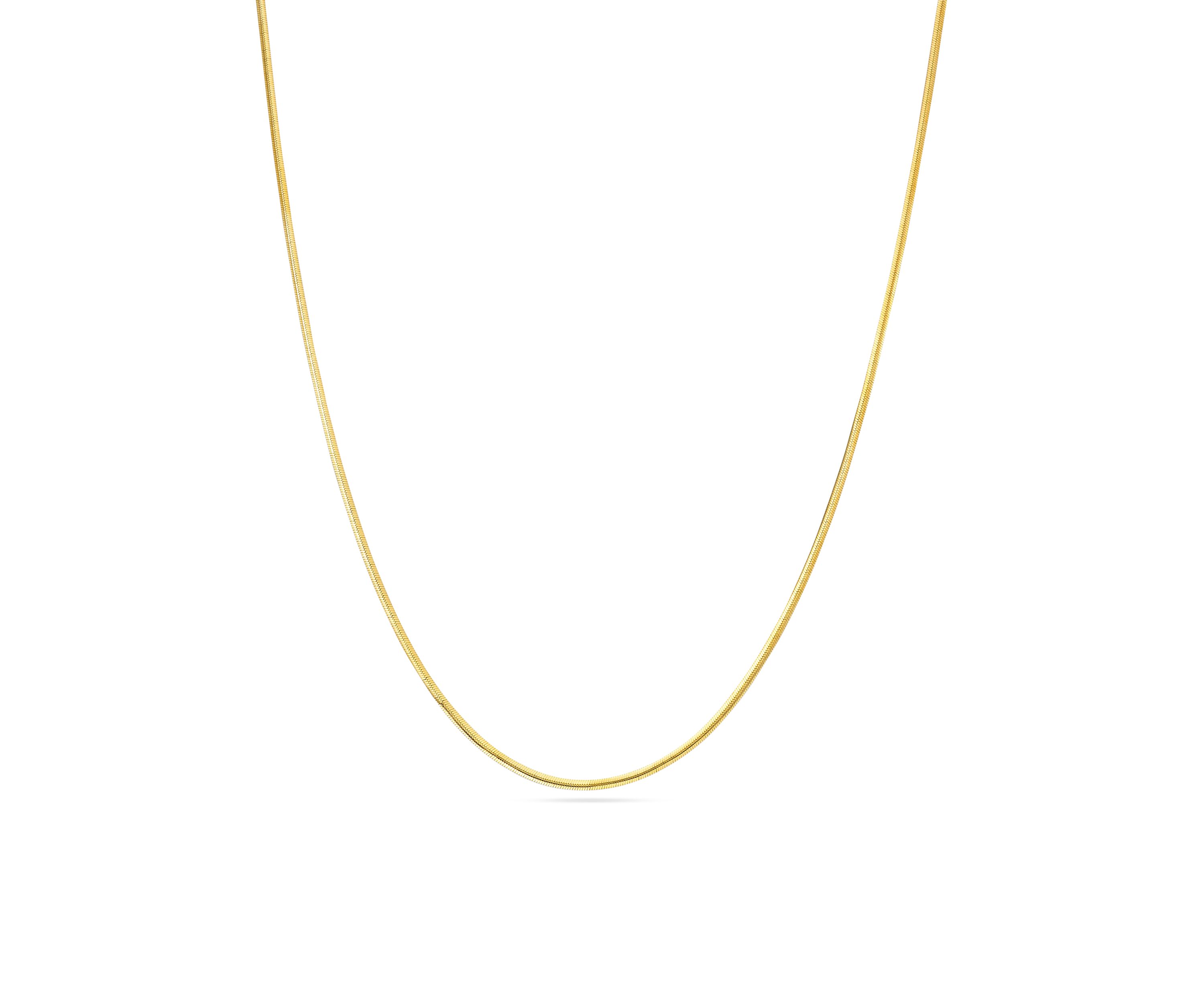 Gold Plated Pure Herringbone Chain Necklace