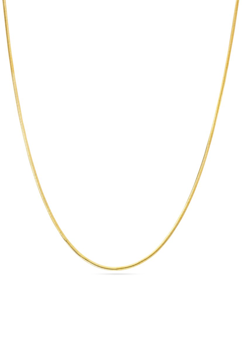 Gold Plated Pure Herringbone Chain Necklace