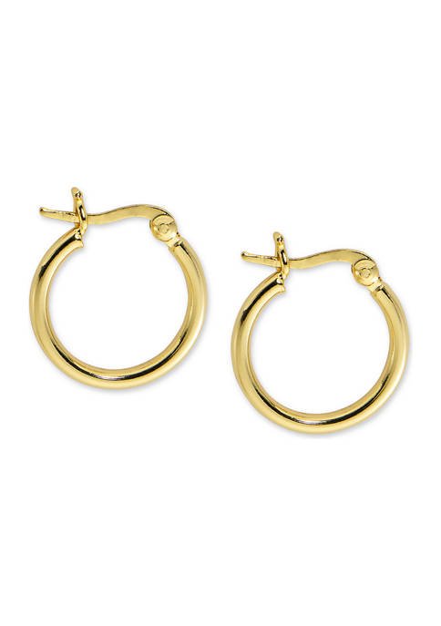 Belk Silverworks Hoop Earrings in 24K Gold Plated