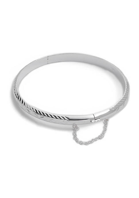 Primavera Italy Sterling Silver Faceted Bangle