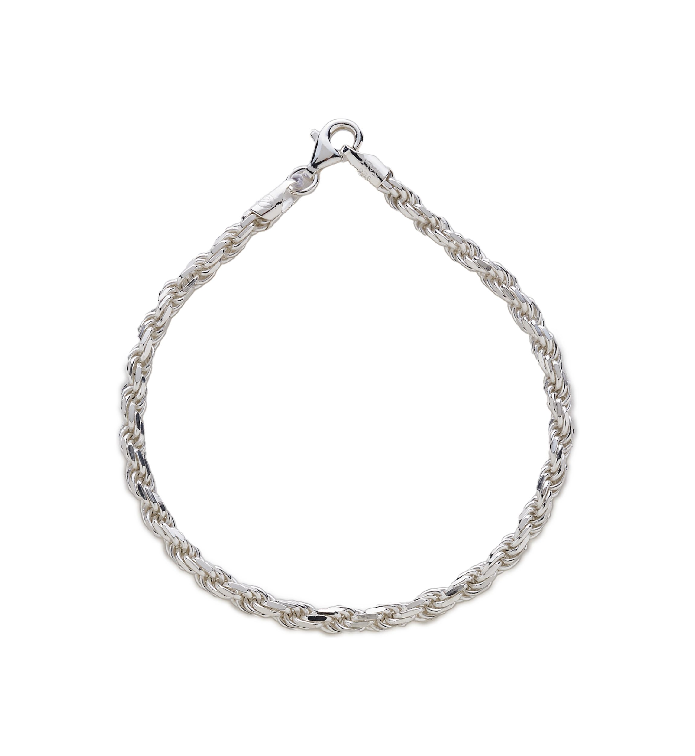 Sterling Silver 80 Rope Bracelet 
