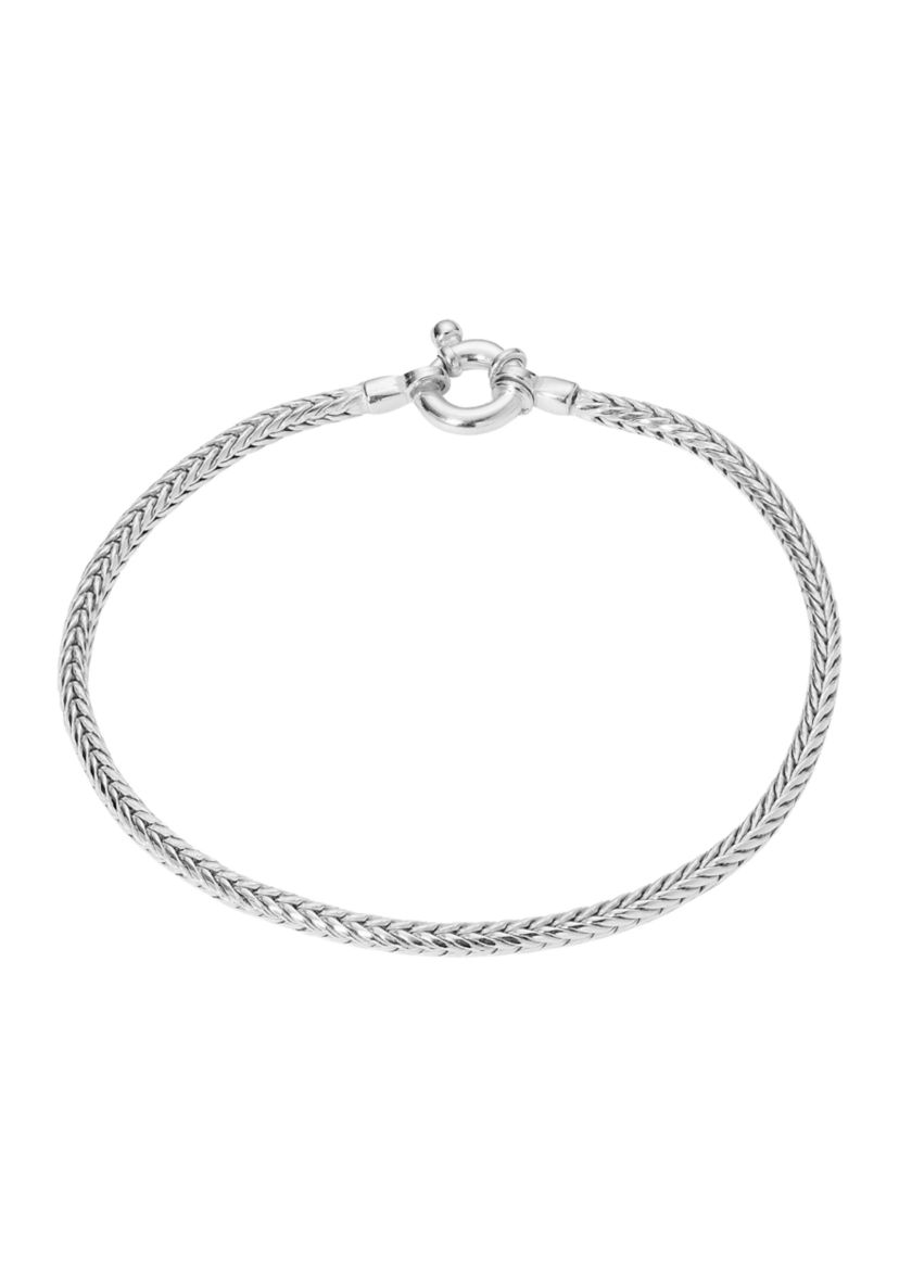 7.5" Sterling Silver Italian Foxtail Chain Bracelet 