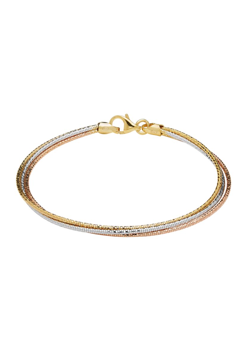 Tri Tone Multi-Strand Bracelet 