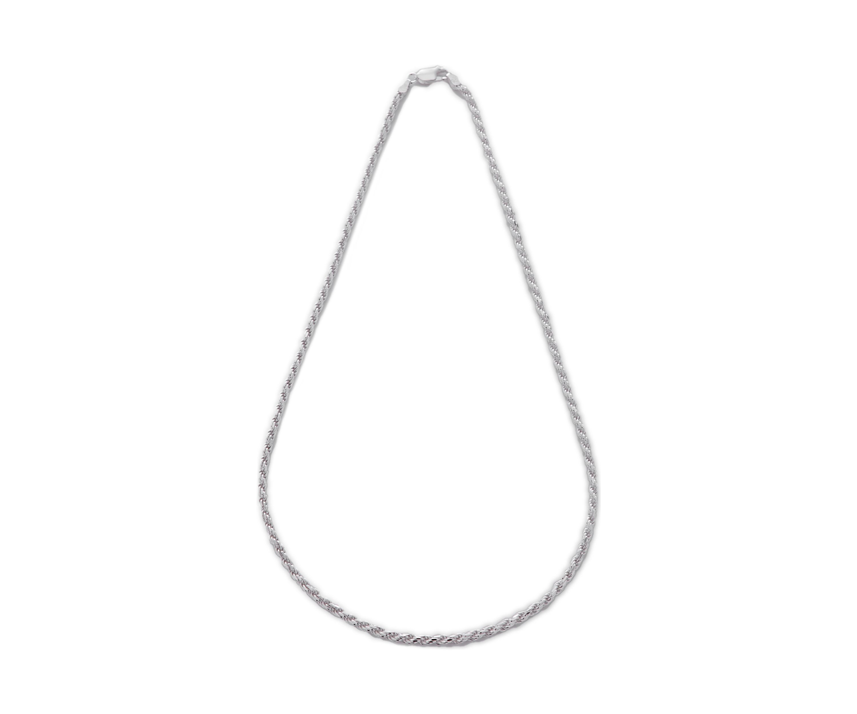 Sterling Silver 18 Inch Rope Chain Necklace