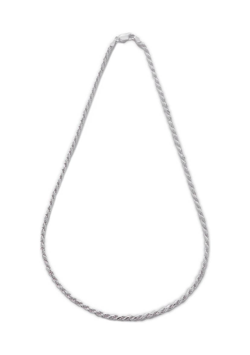 Sterling Silver 18 Inch Rope Chain Necklace