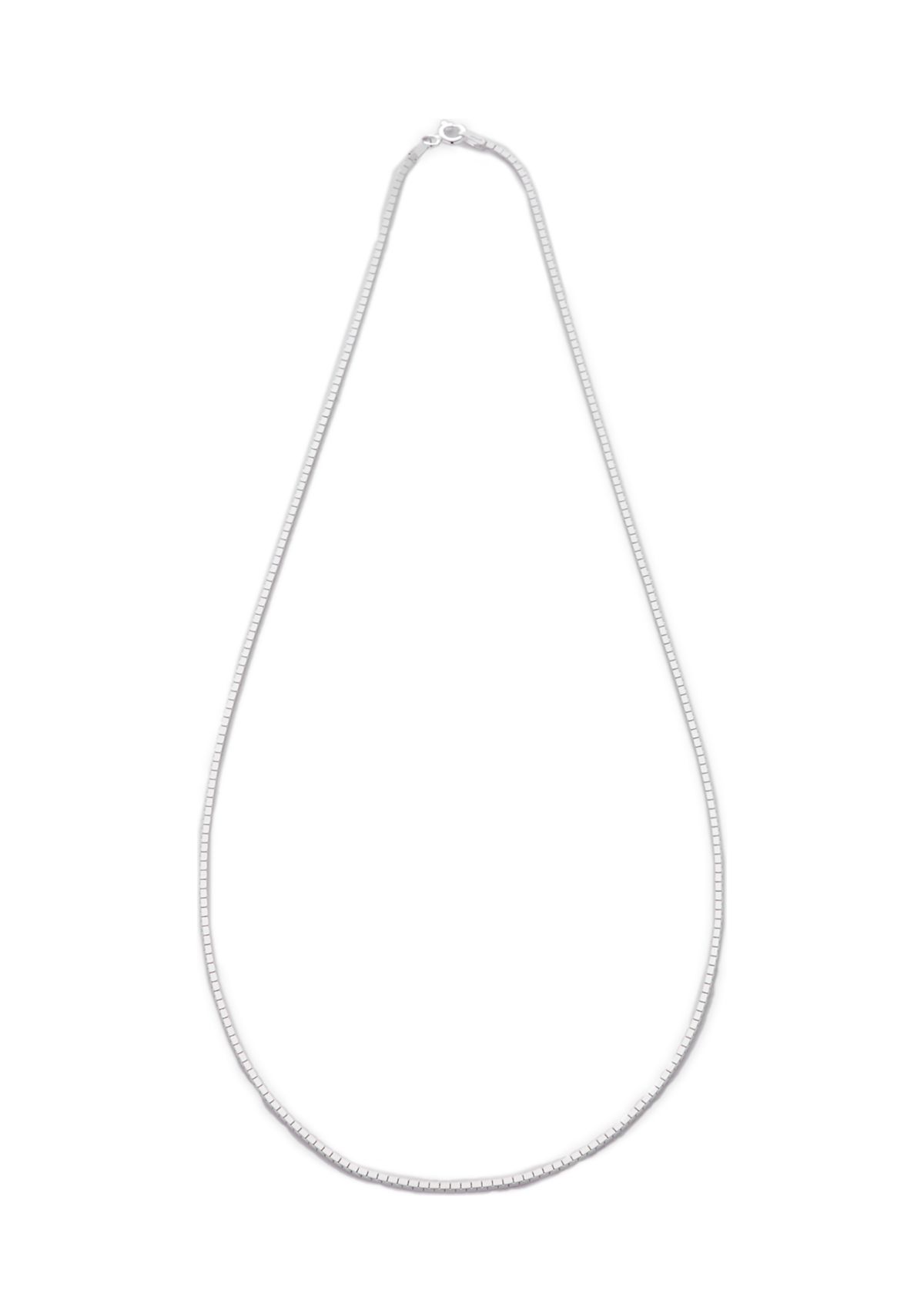 Sterling Silver Solid Box Necklace