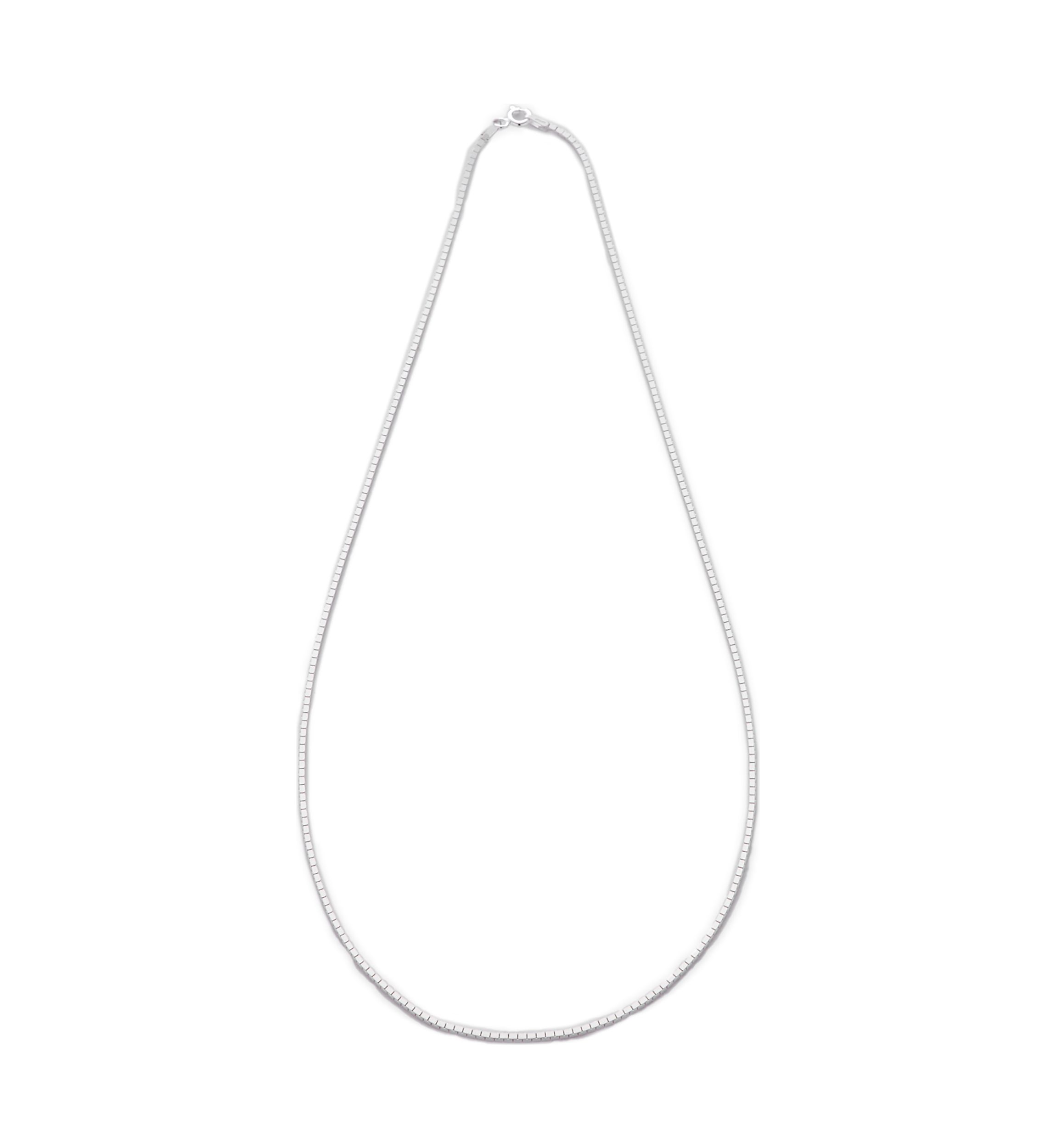 Sterling Silver Solid Box Necklace