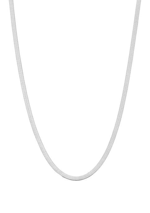 Sterling Silver Italian Herringbone Chain Necklace