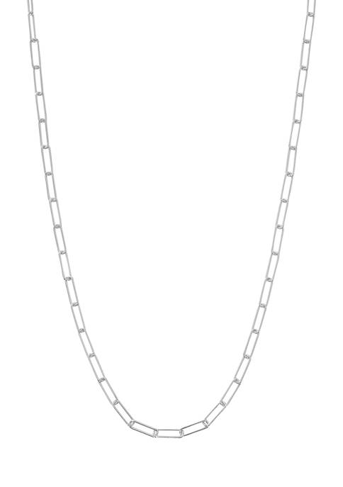 18" Sterling Silver Italian Paperclip Chain Necklace