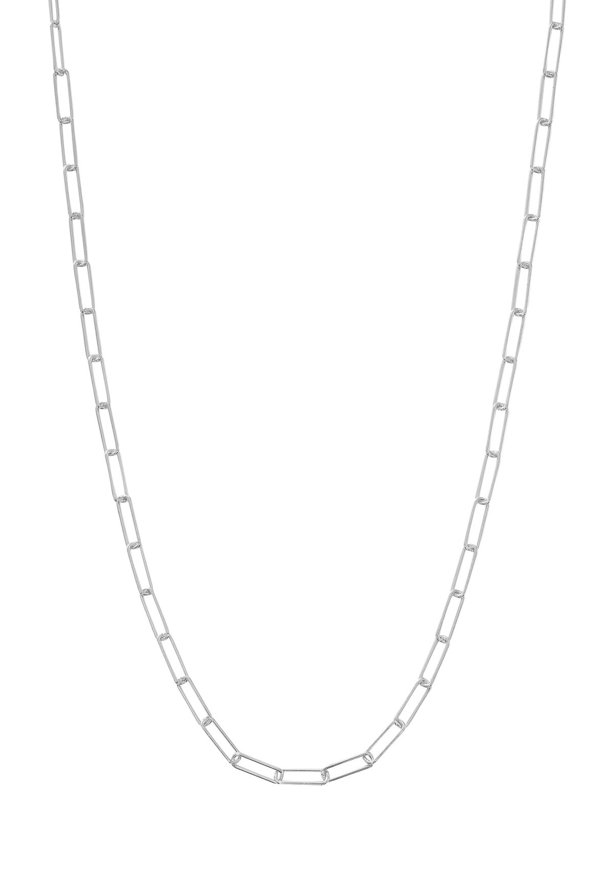 18" Sterling Silver Italian Paperclip Chain Necklace