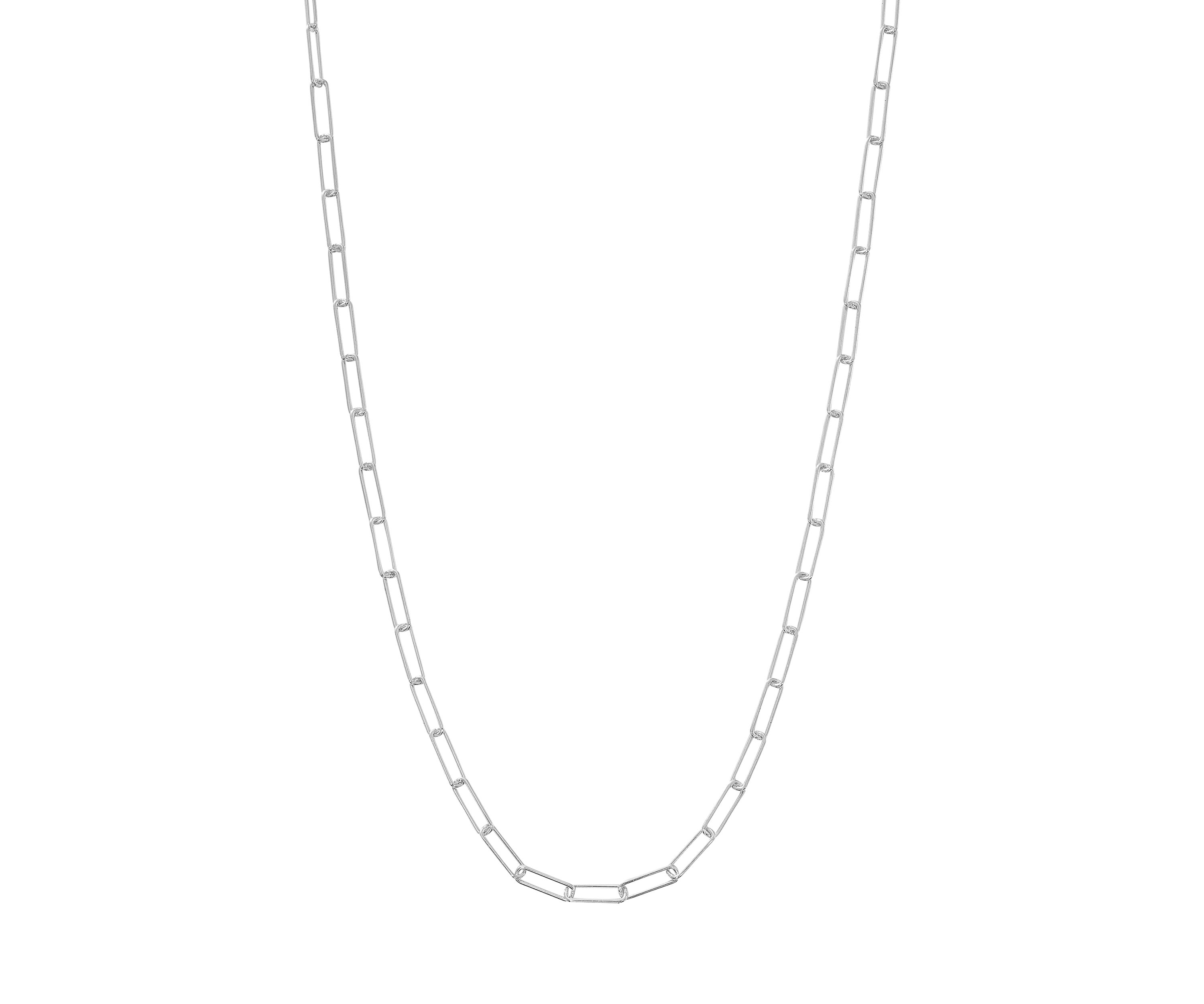 18" Sterling Silver Italian Paperclip Chain Necklace