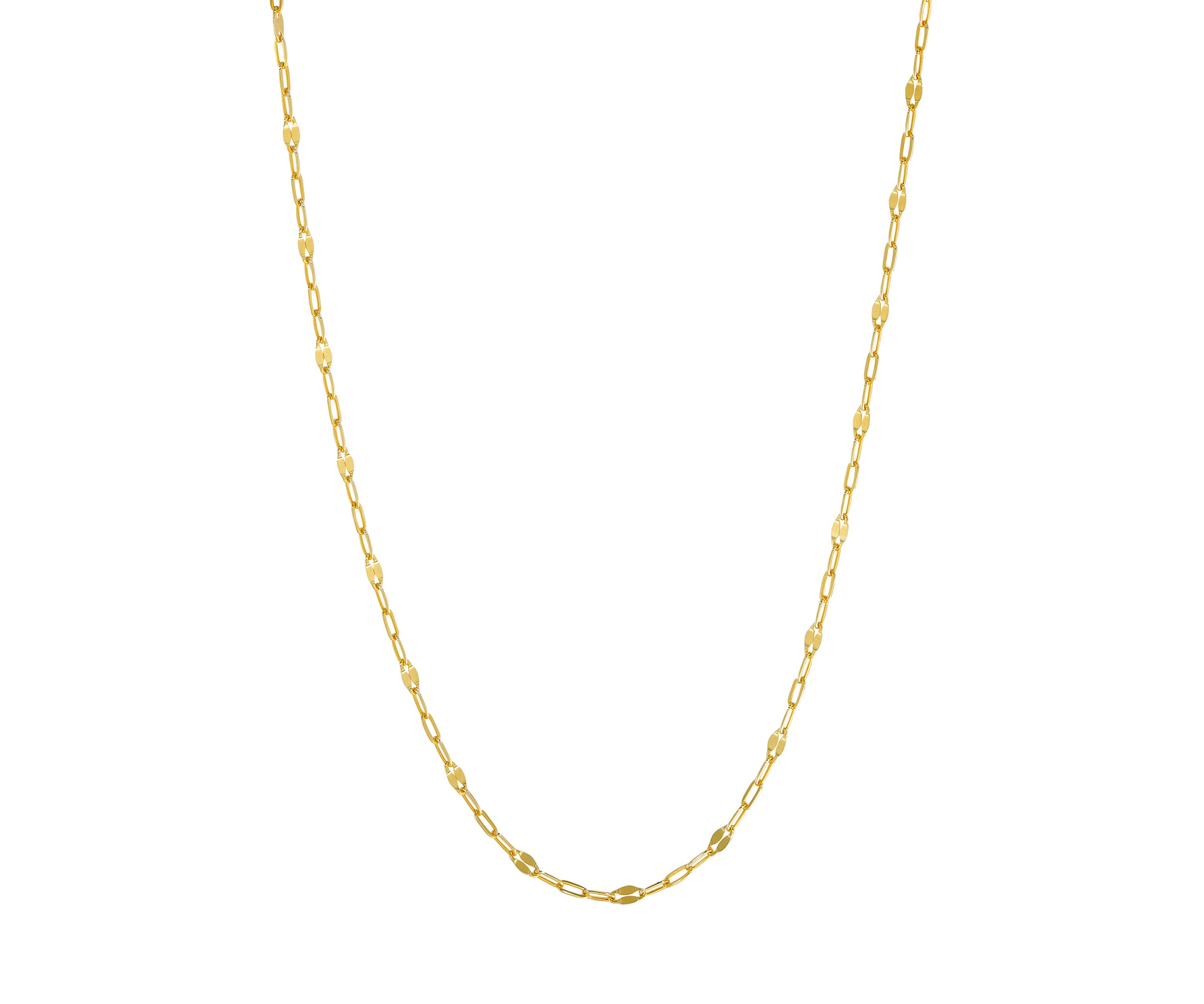 Gold Plated Oblong Link Necklace