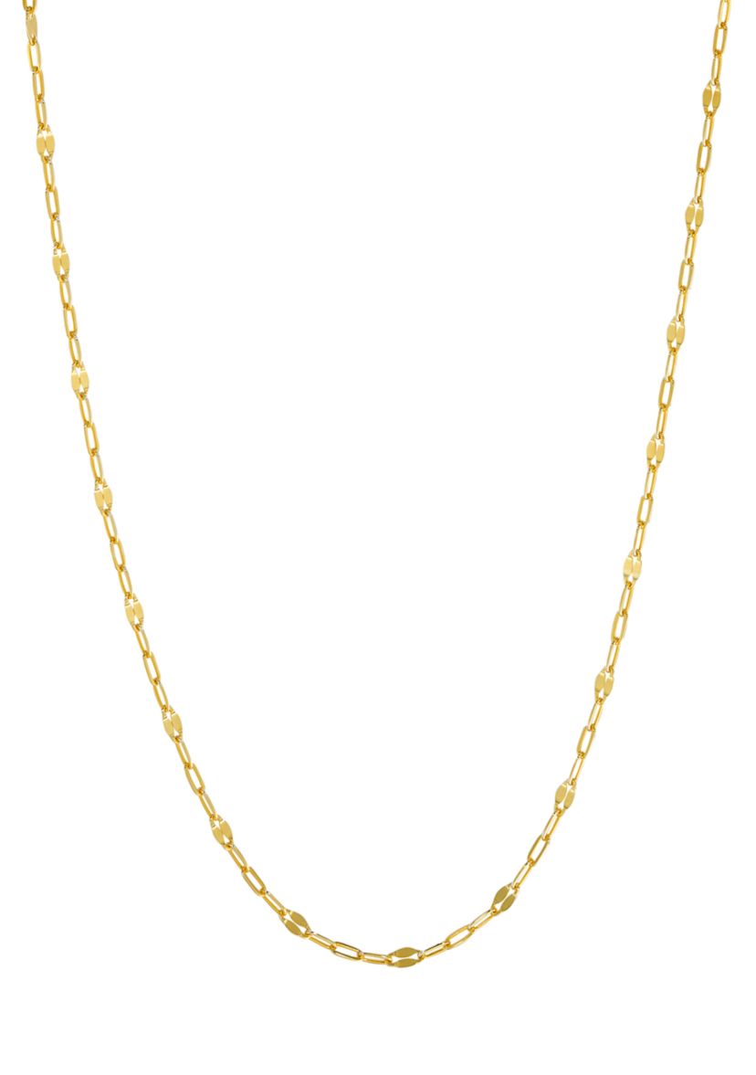 Gold Plated Oblong Link Necklace
