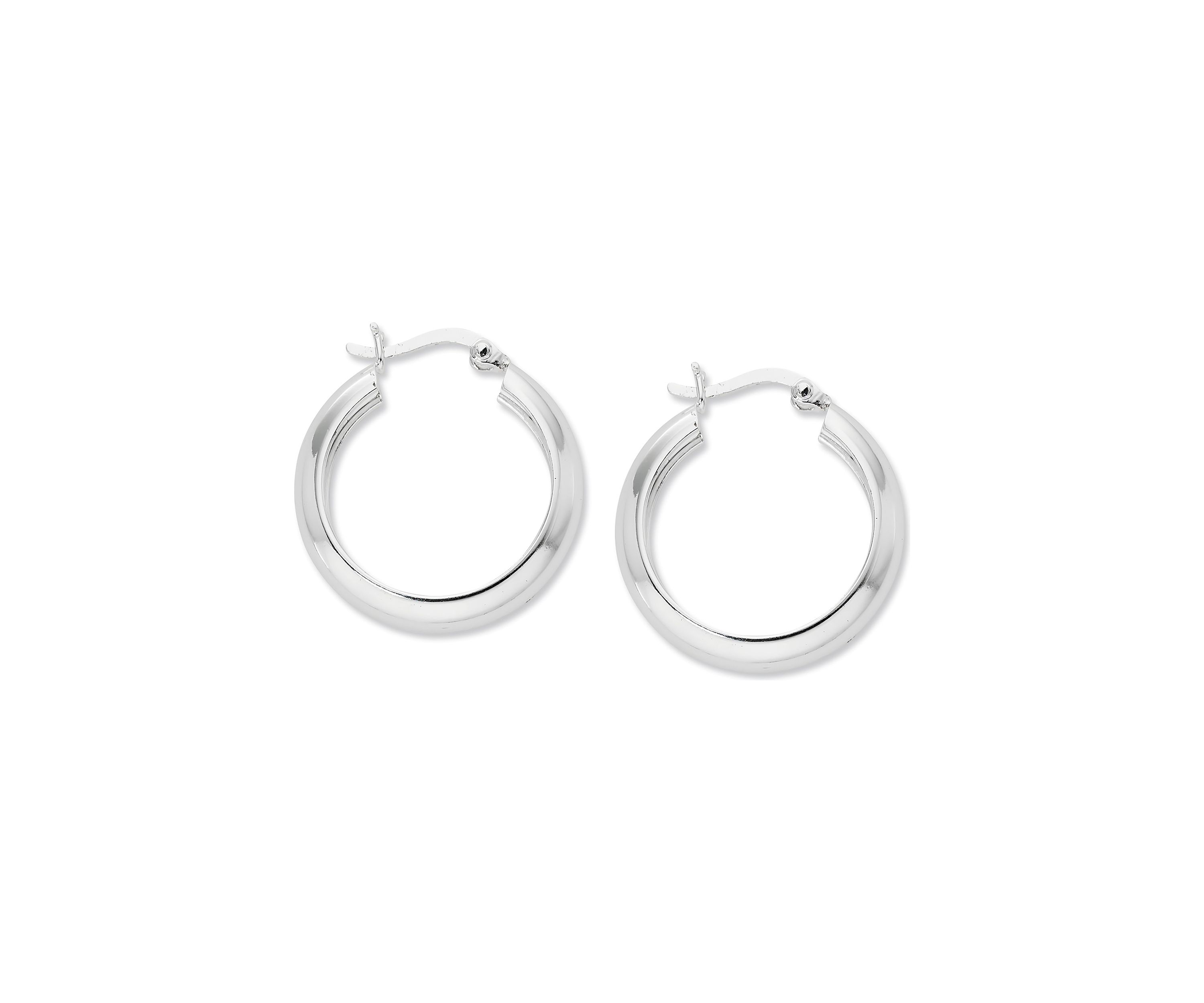 Silver Plated Round Hoop Earrings 