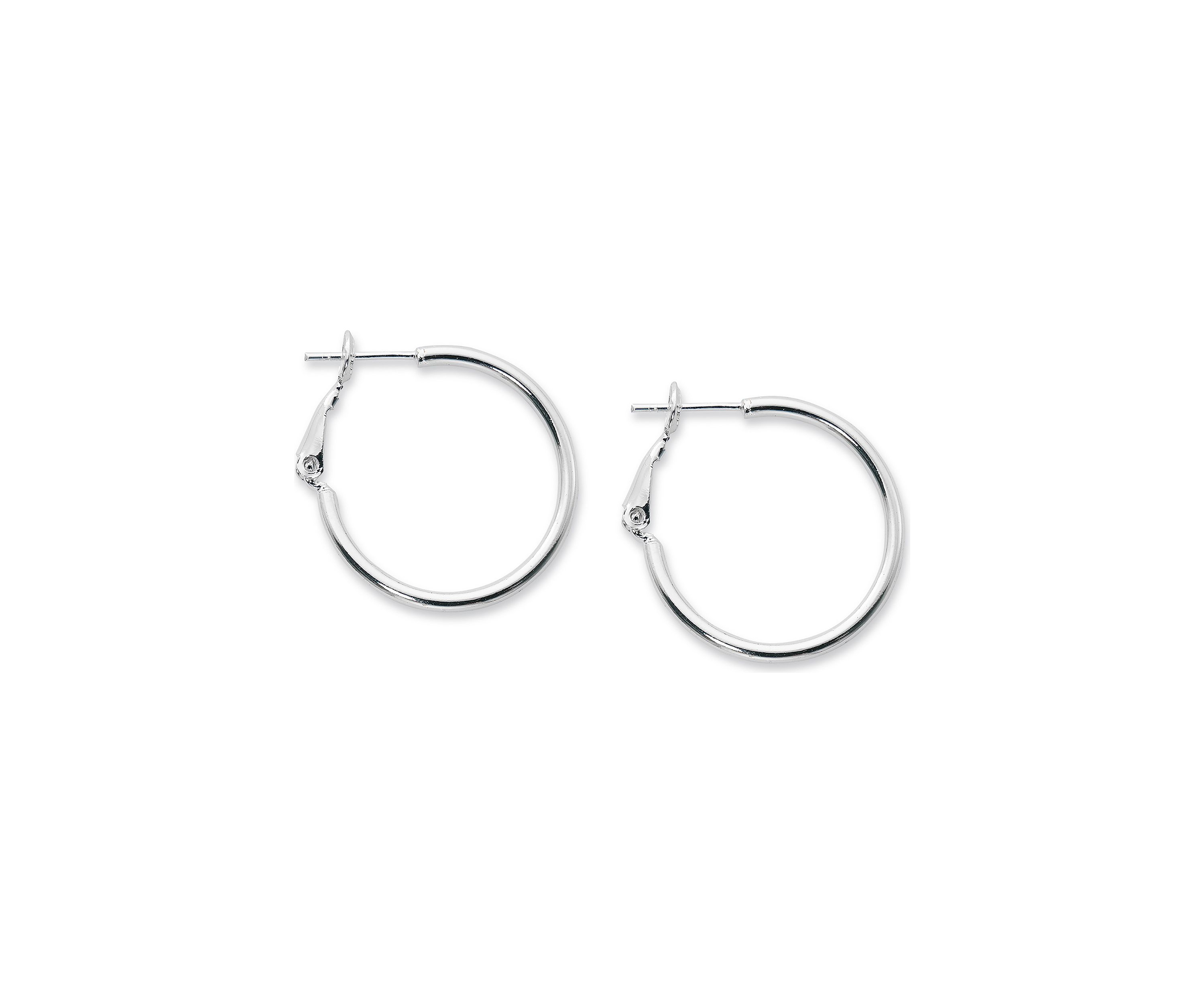 25 Millimeter Hoop Earrings in Silver Plated Metal