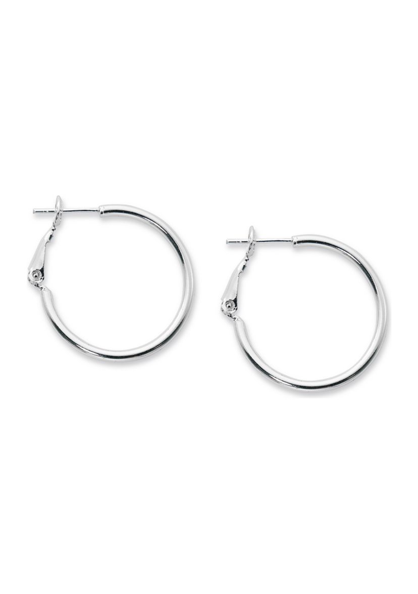 25 Millimeter Hoop Earrings in Silver Plated Metal