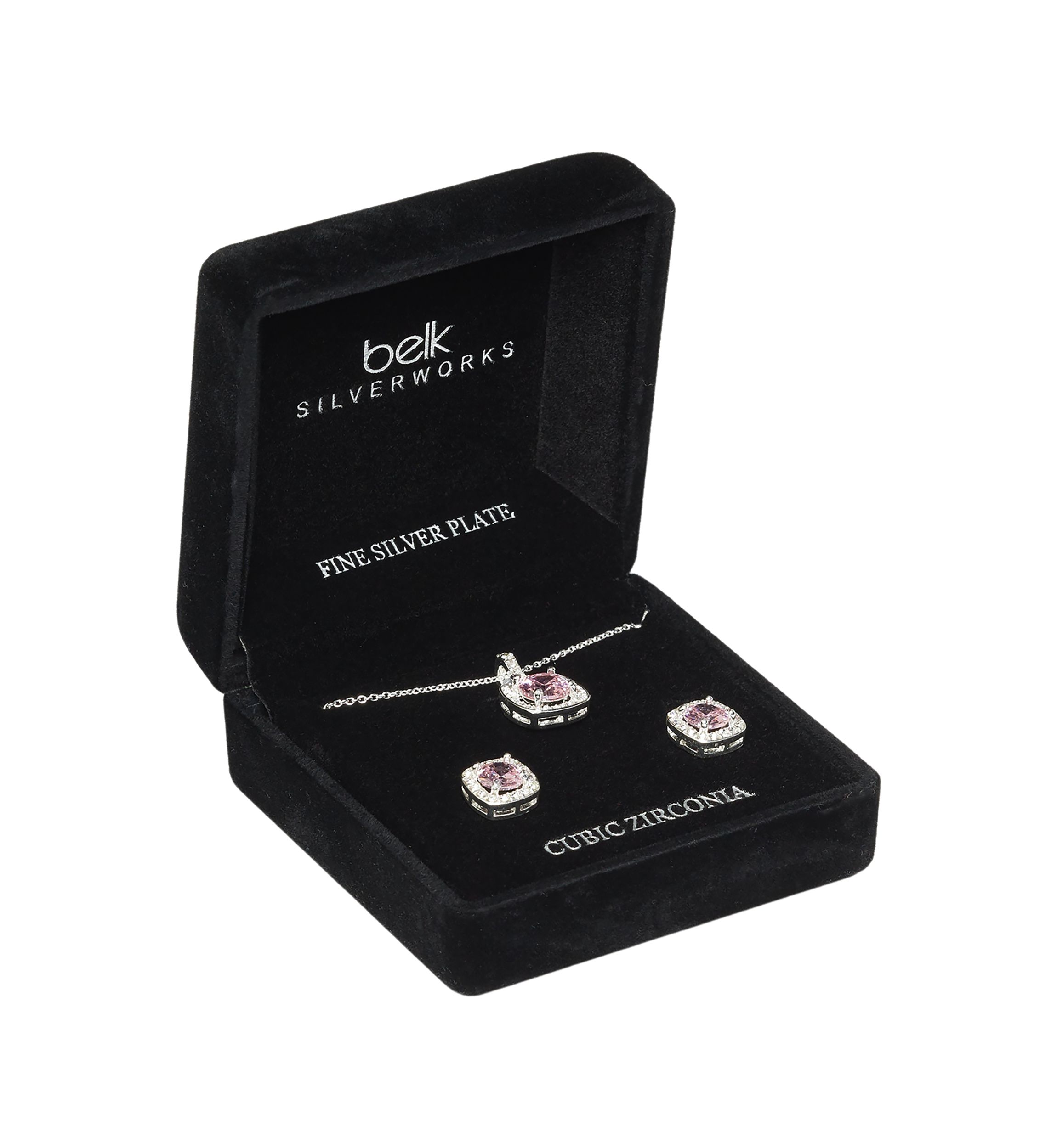 Square Stone Necklace and Earrings Set