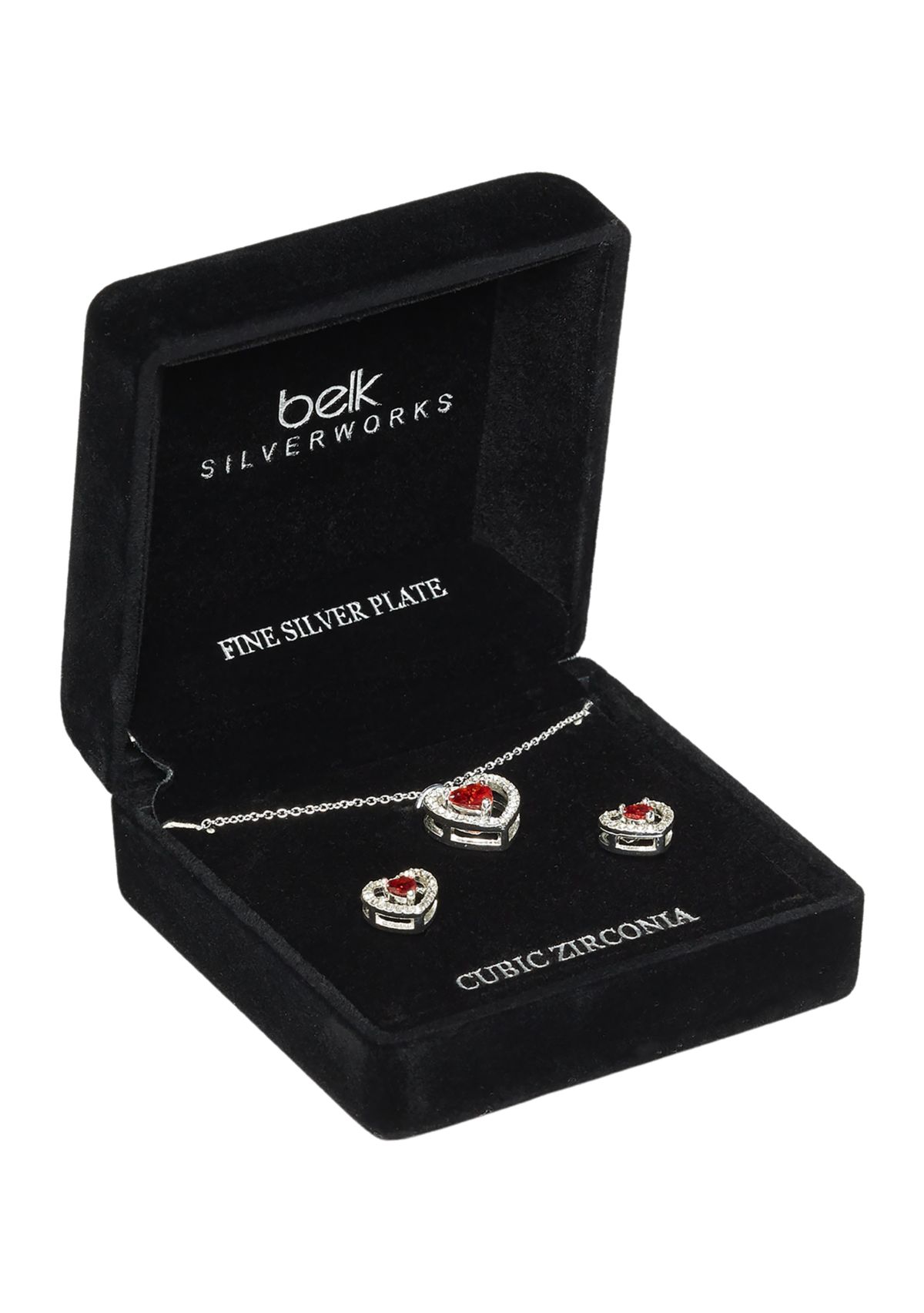 Heart Stone Necklace and Earrings Set