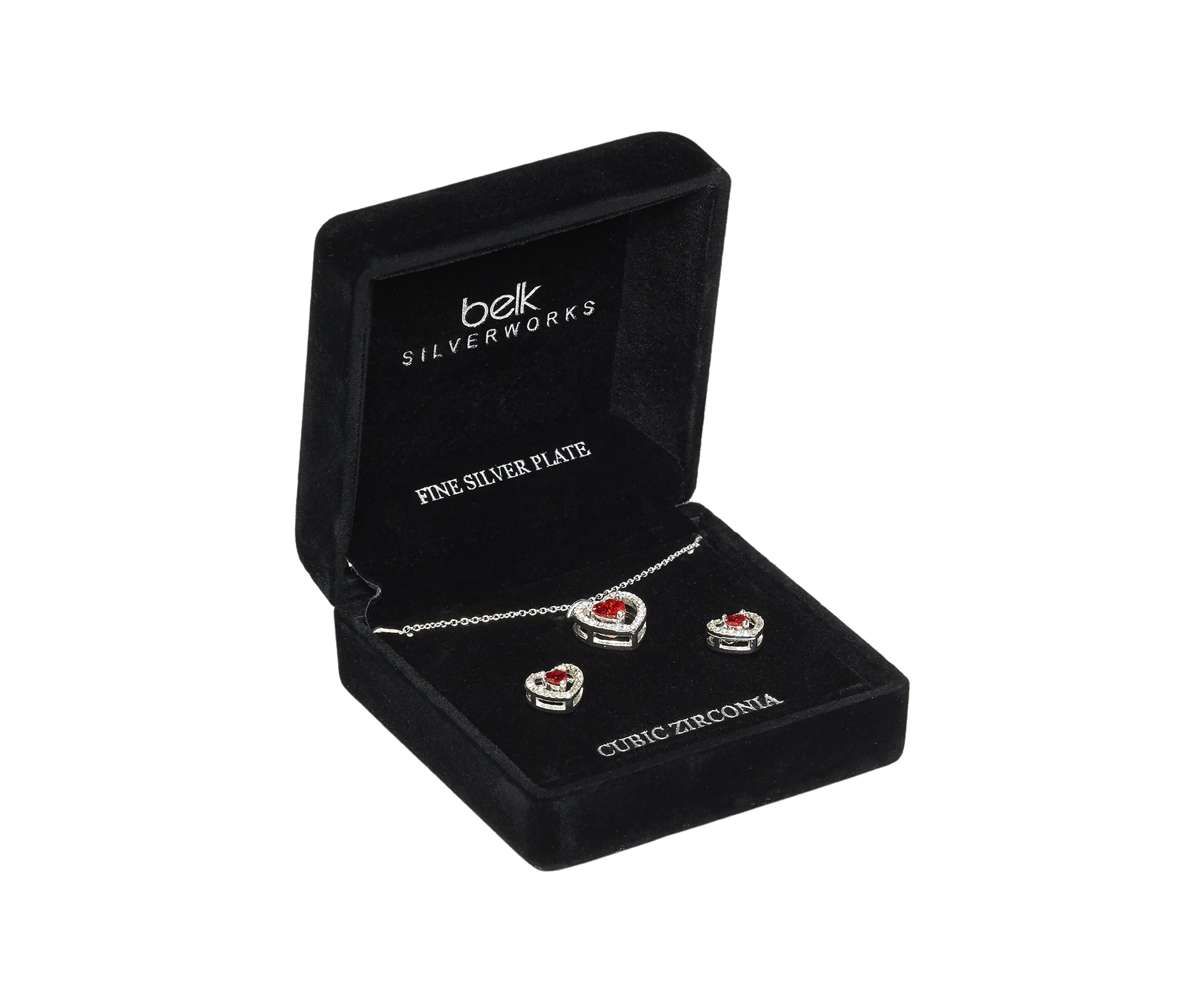 Heart Stone Necklace and Earrings Set