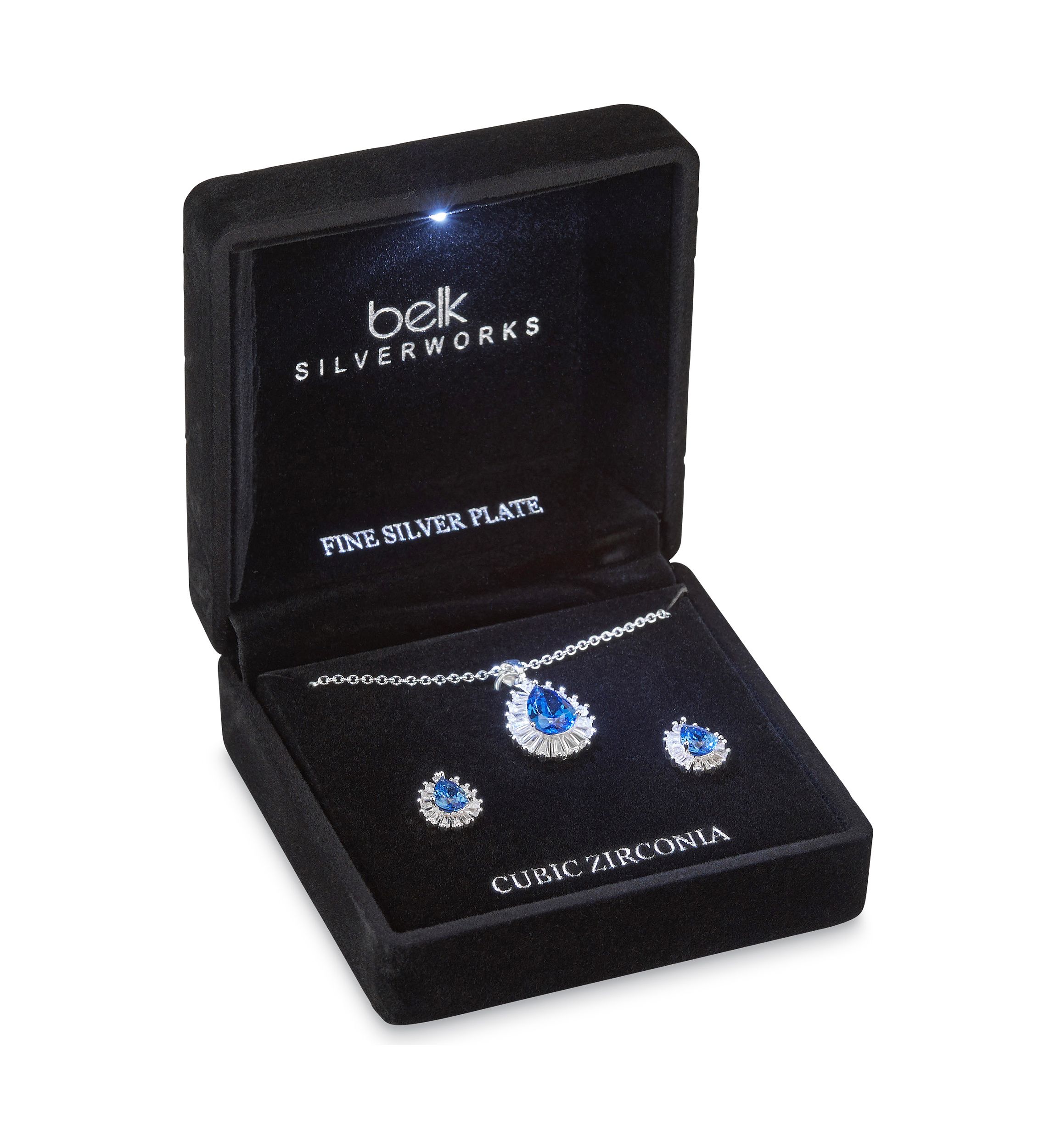 Teardrop Stone Pendant Necklace and Earrings Set