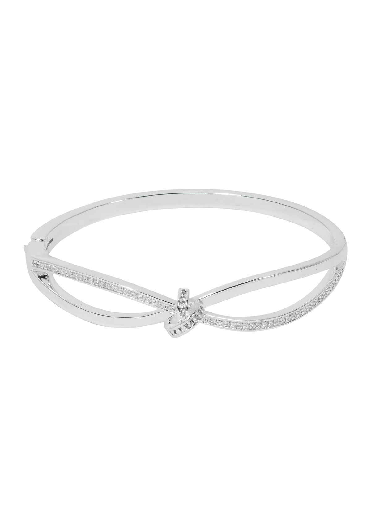 Silver Plated Lab Created Cubic Zirconia Knot Bracelet