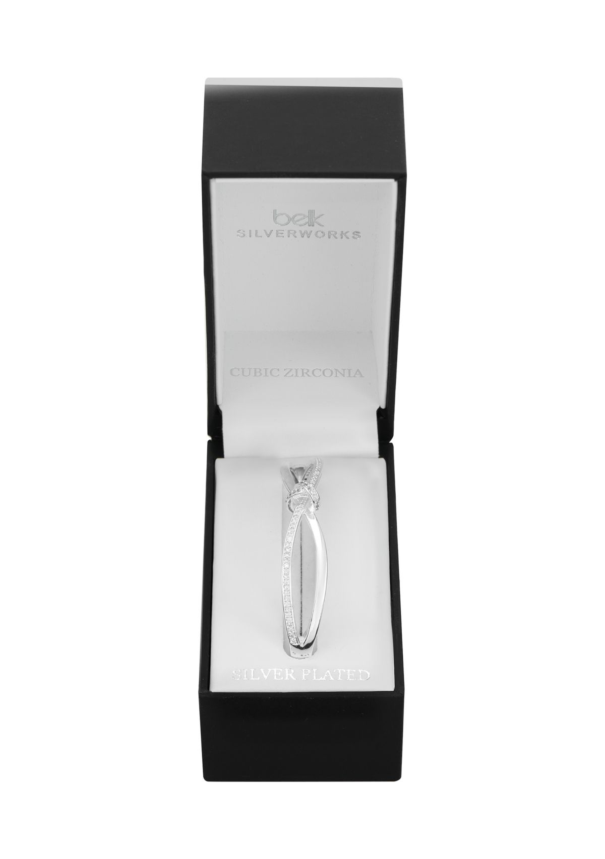 Silver Plated Lab Created Cubic Zirconia Knot Bracelet