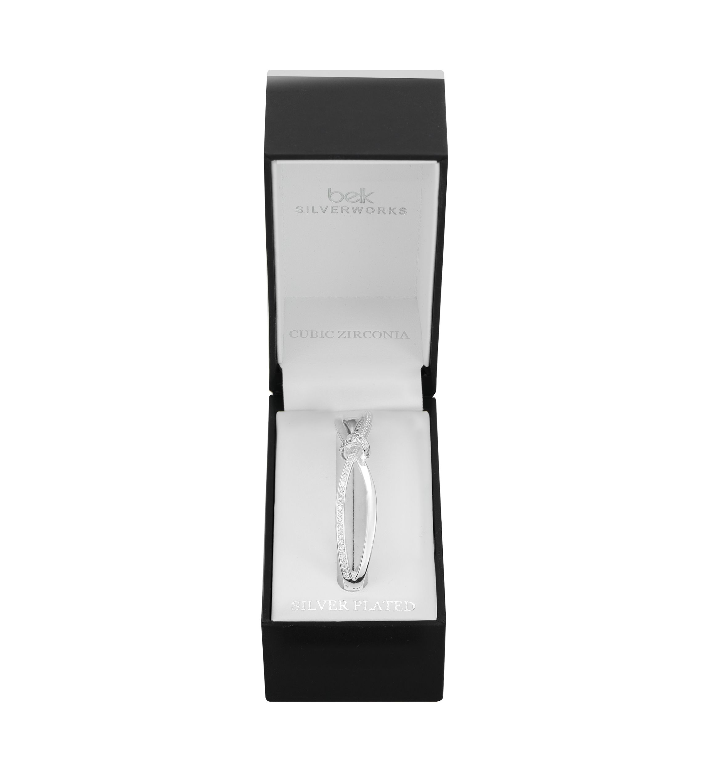 Silver Plated Lab Created Cubic Zirconia Knot Bracelet