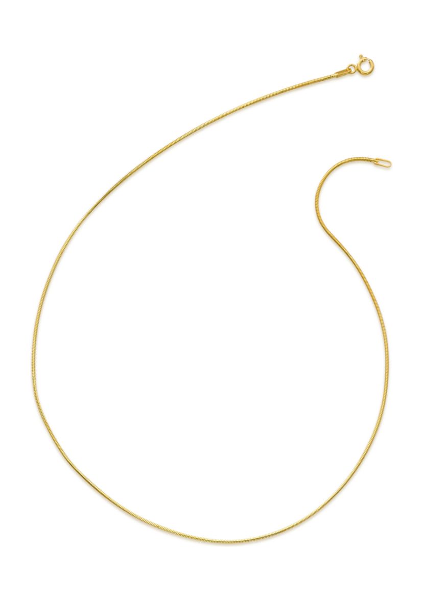Gold Over Silver Plated Snake Chain Necklace