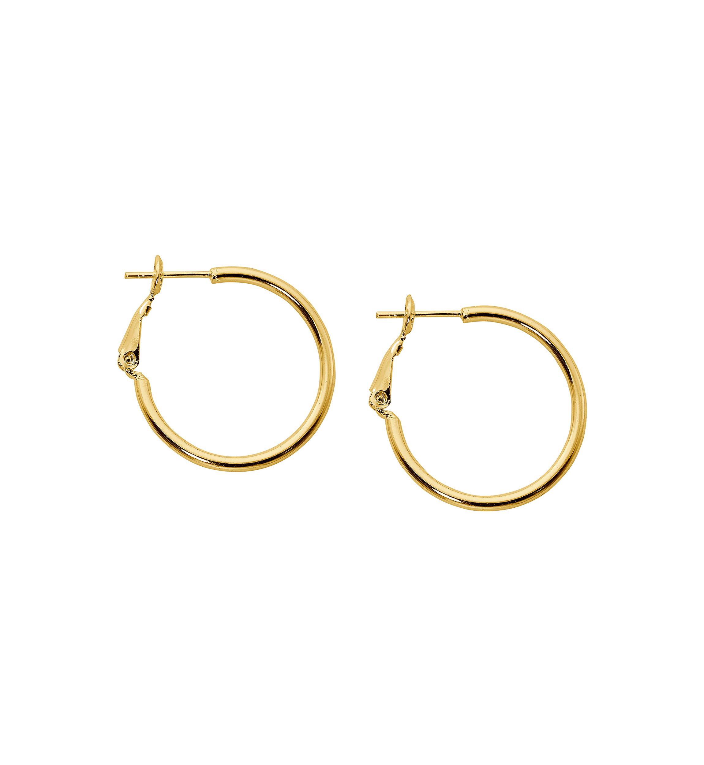 Gold Over Silver Plated 25 Millimeter Hoop Earrings