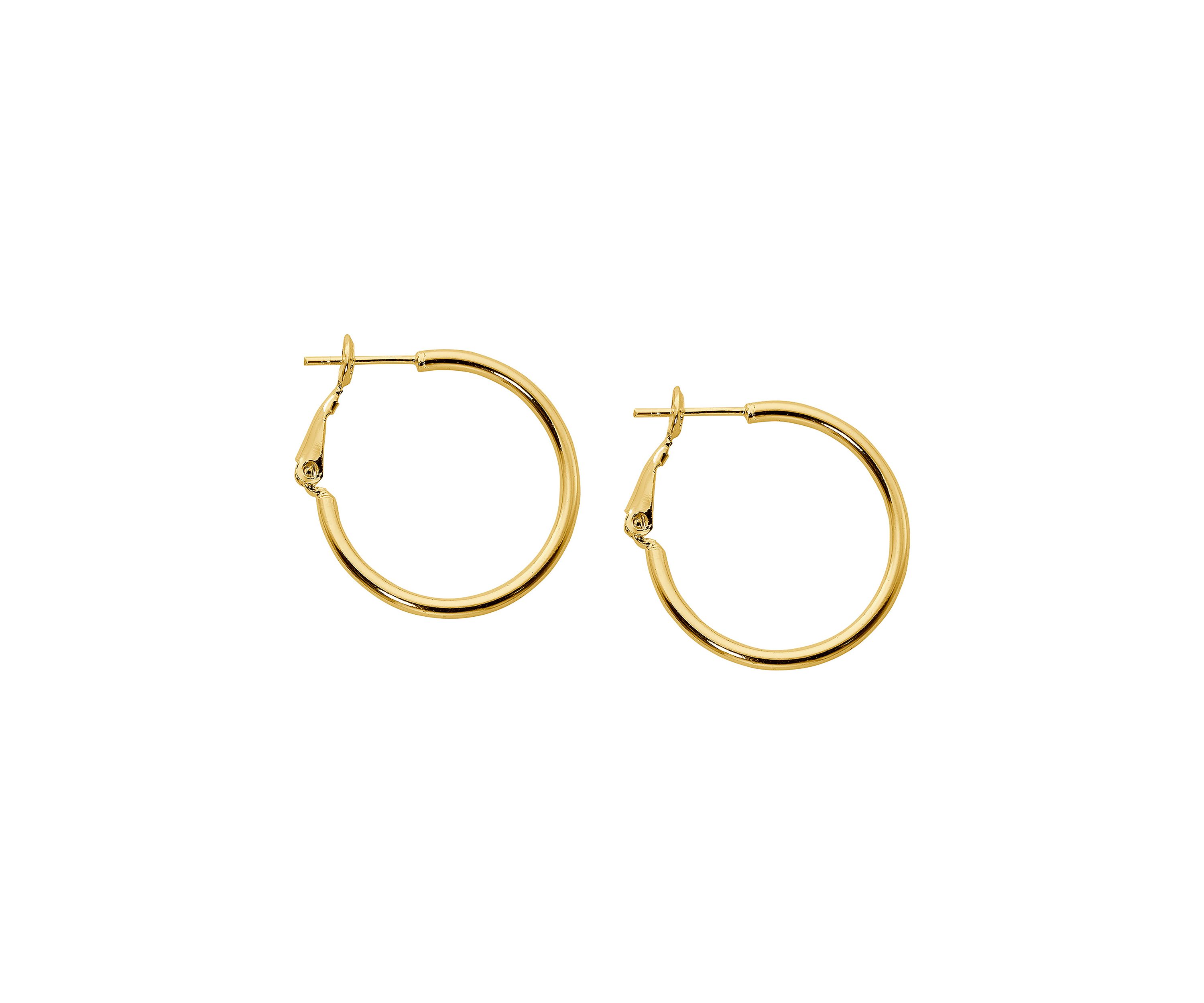 Gold Over Silver Plated 25 Millimeter Hoop Earrings