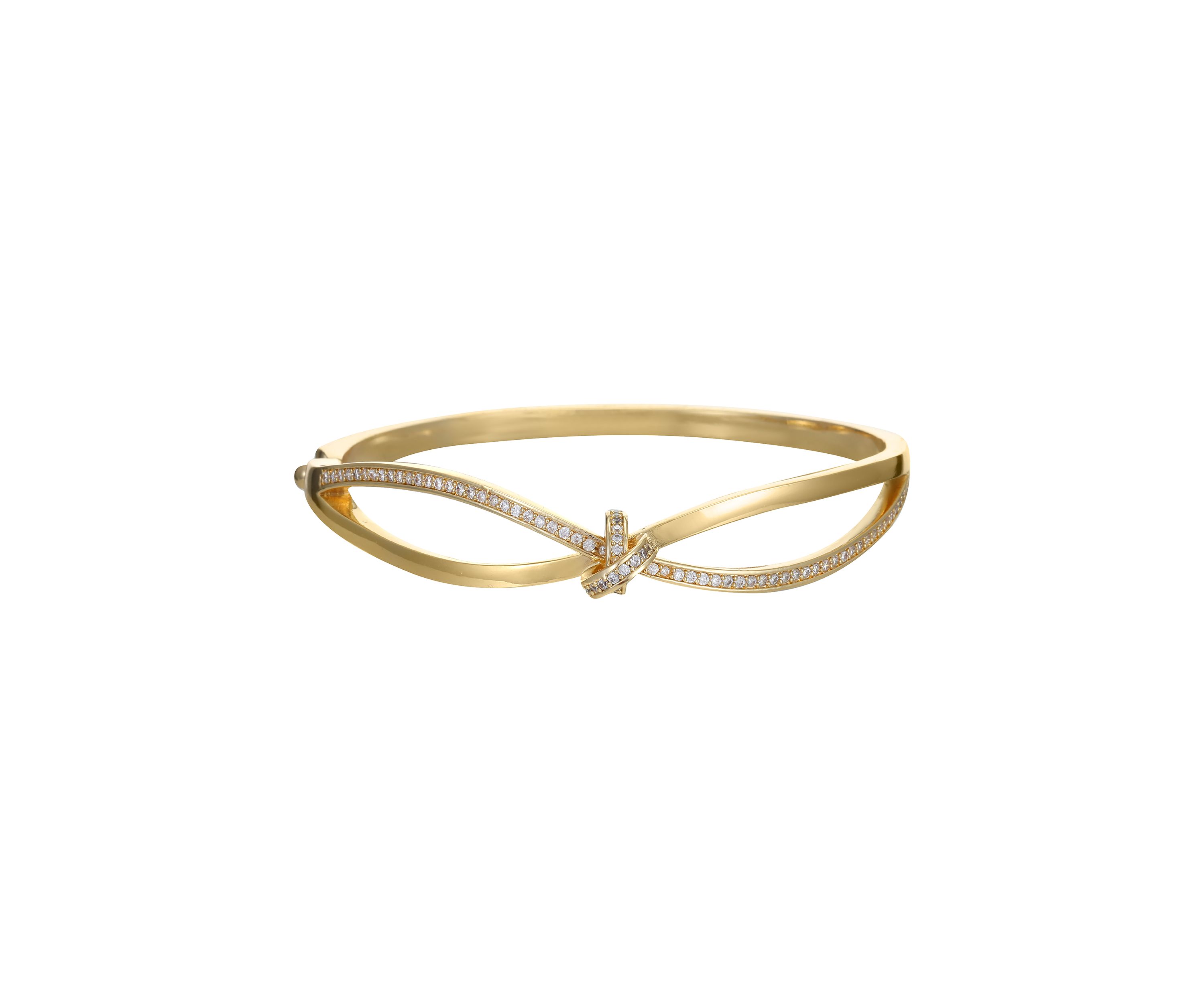 Gold Plated Lab Created Cubic Zirconia Knot Bracelet