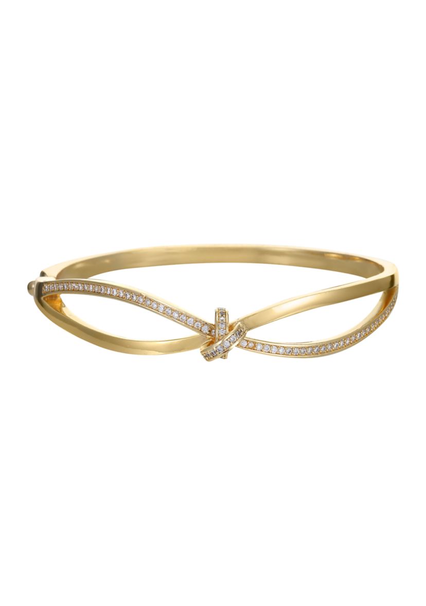 Gold Plated Lab Created Cubic Zirconia Knot Bracelet