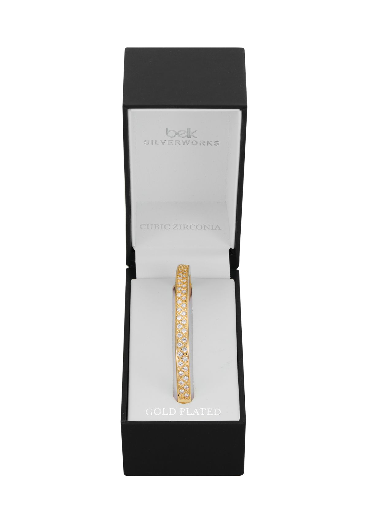 Gold Plated Lab Created Cubic Zirconia Bangle Bracelet