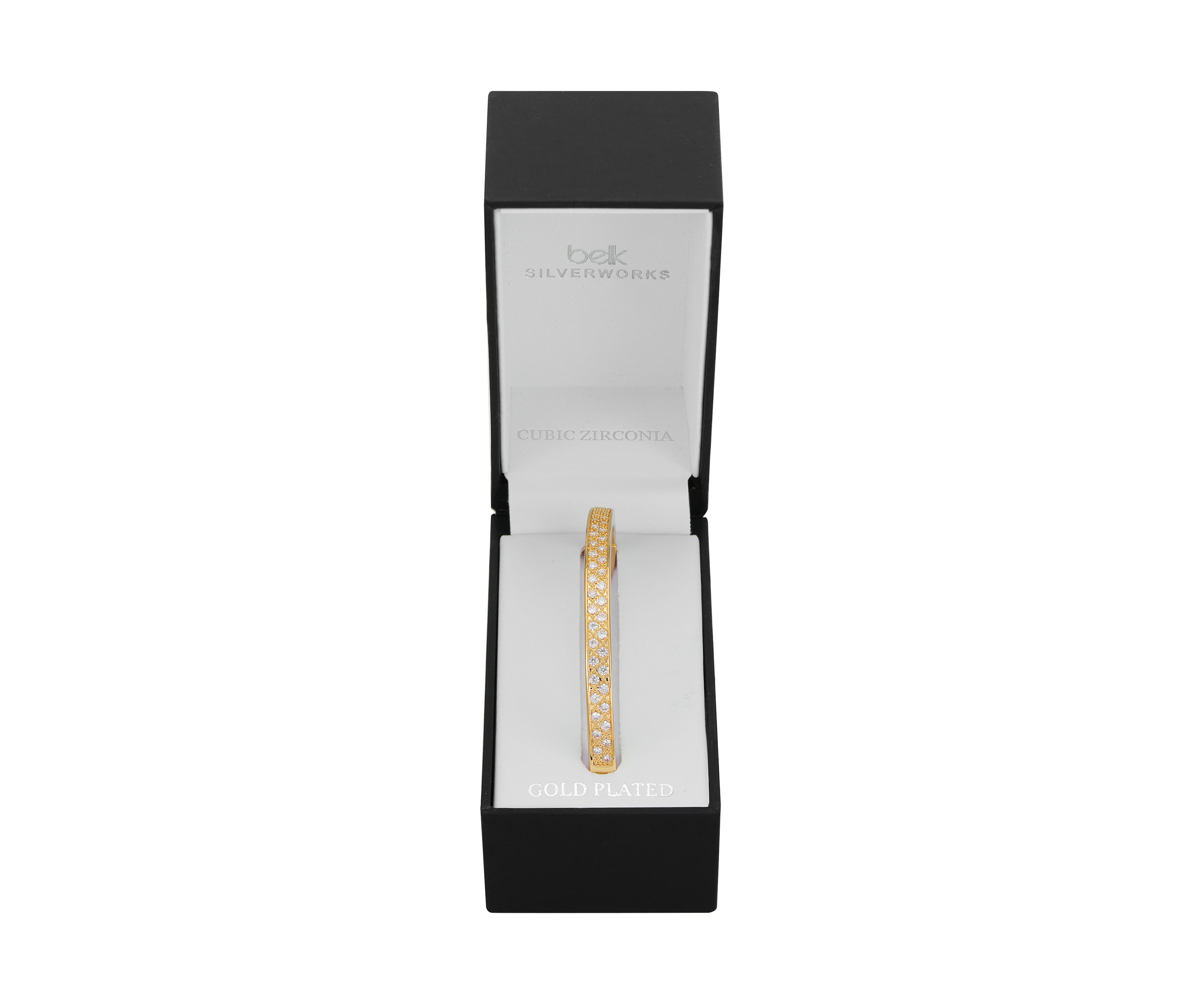 Gold Plated Lab Created Cubic Zirconia Bangle Bracelet