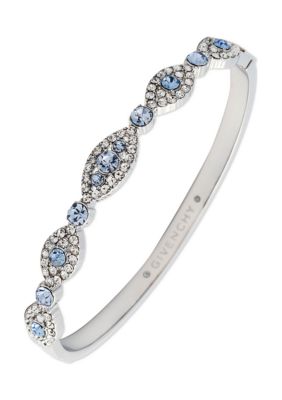 Givenchy Silver Tone Blue Small Bangle Bracelet