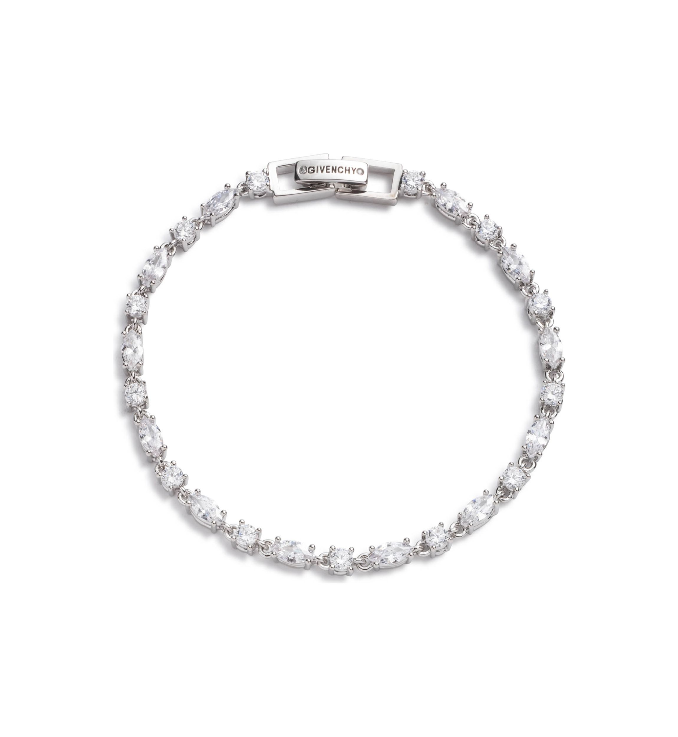 Silver Tone Crystal Tennis Flex Bracelet