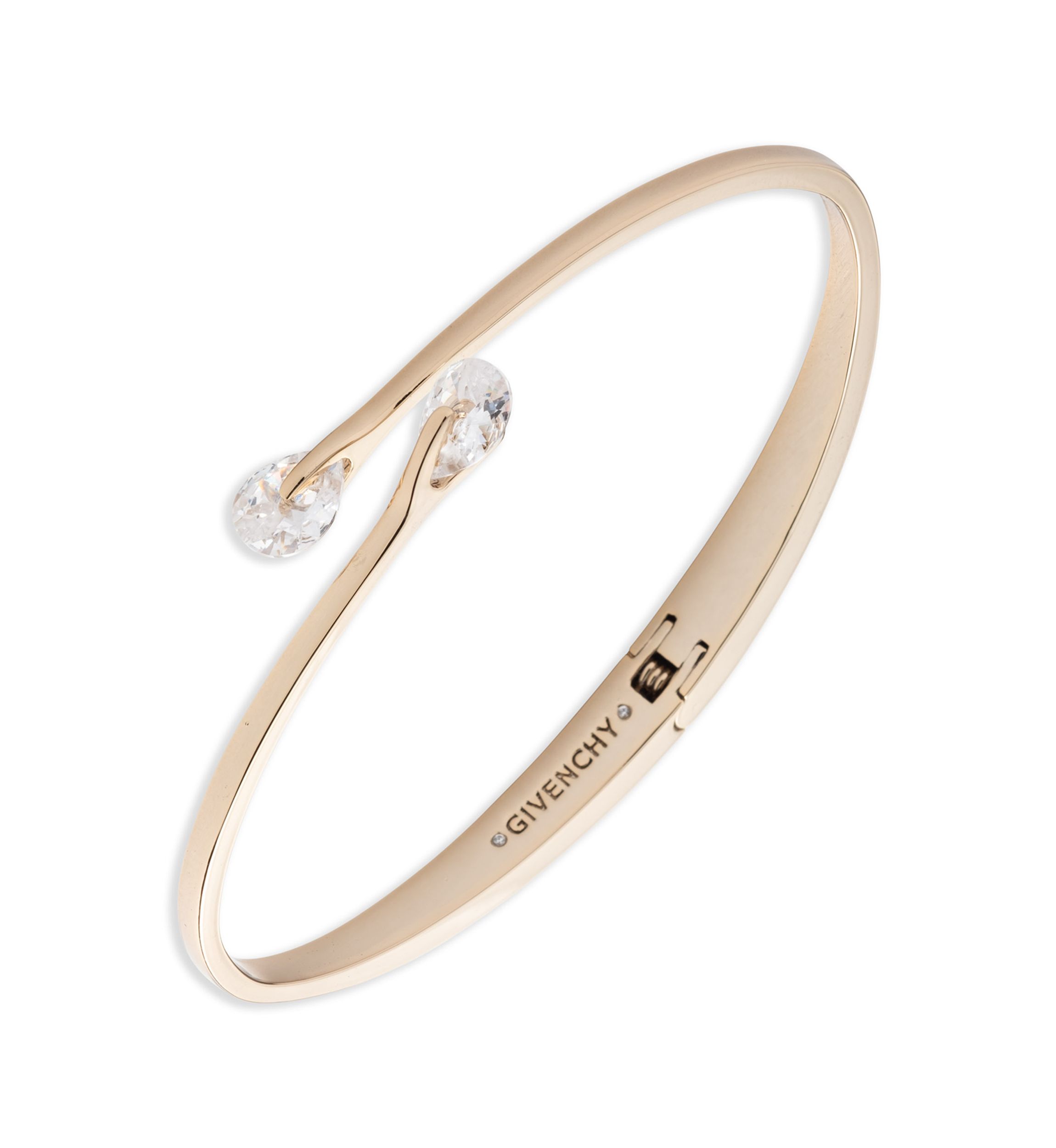 Gold-Tone Crystal Bypass Cuff Bracelet