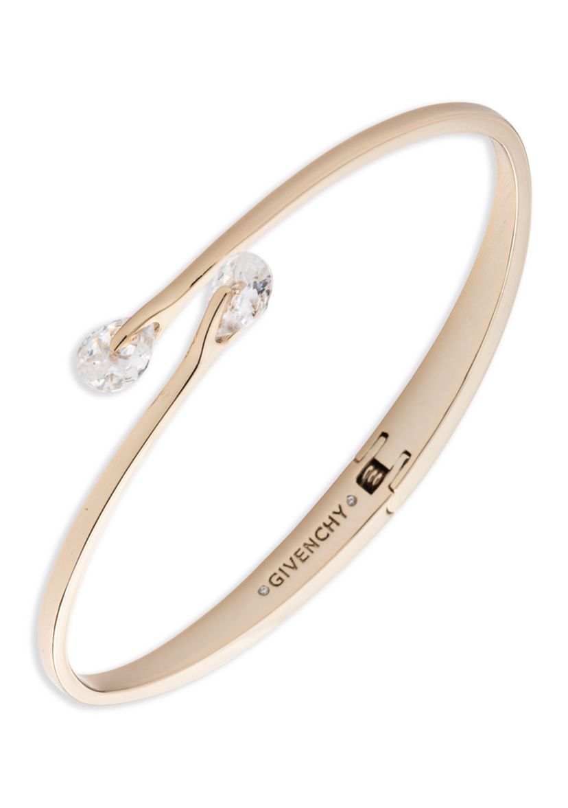 Gold-Tone Crystal Bypass Cuff Bracelet