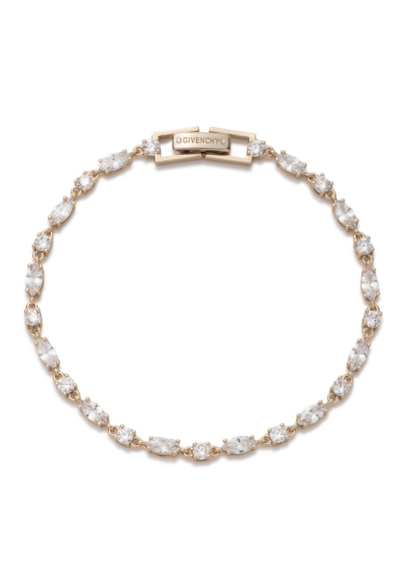 Givenchy Gold Tone Crystal White Tennis Flex Bracelet | Belk