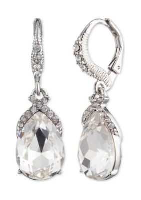 Belk Silver Tone Crystal P Earrings