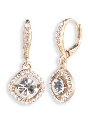 Givenchy Gold Tone Crystal Drop Earrings -  0642447713527