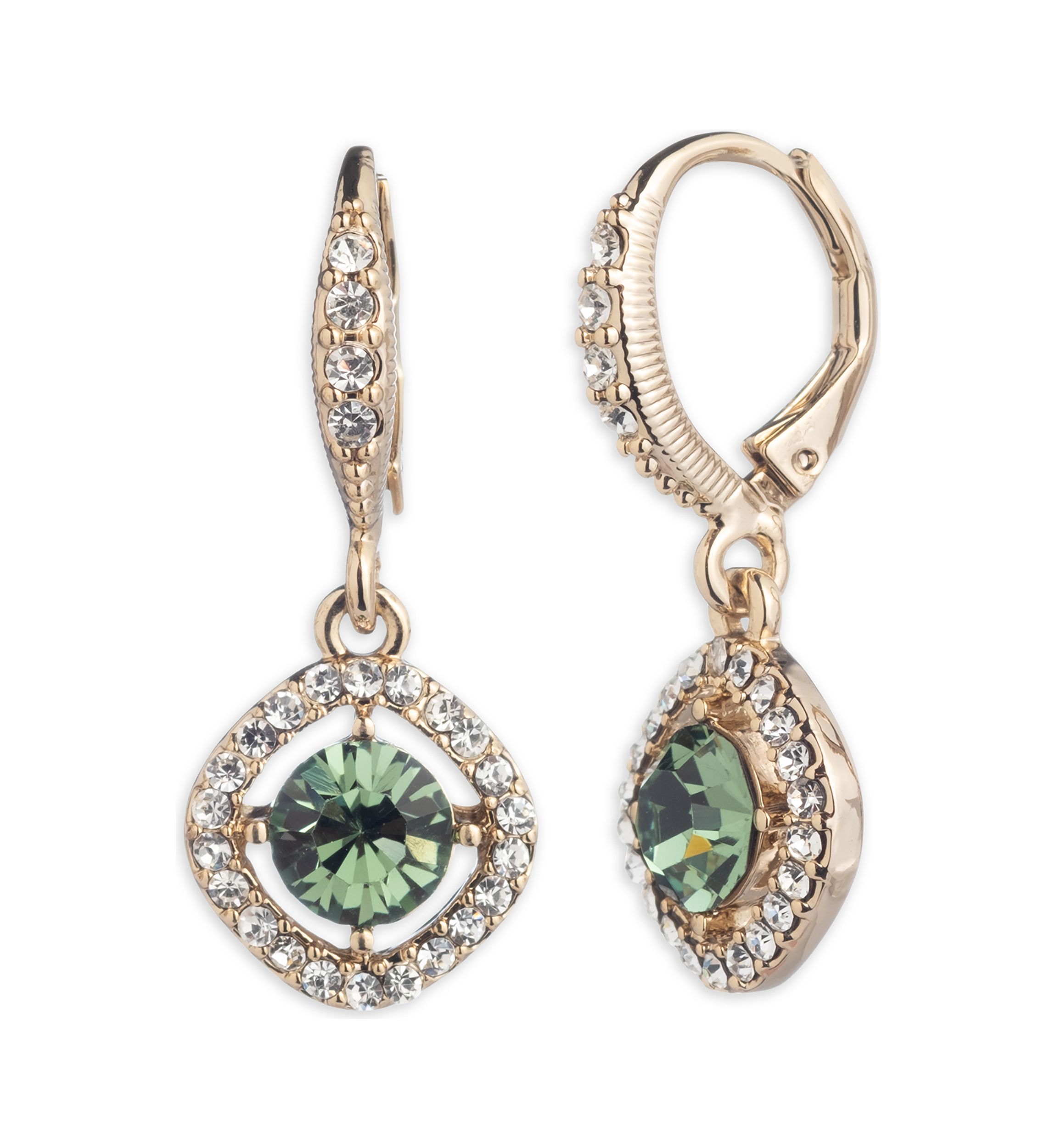 Gold Tone Erionite Drop Earrings