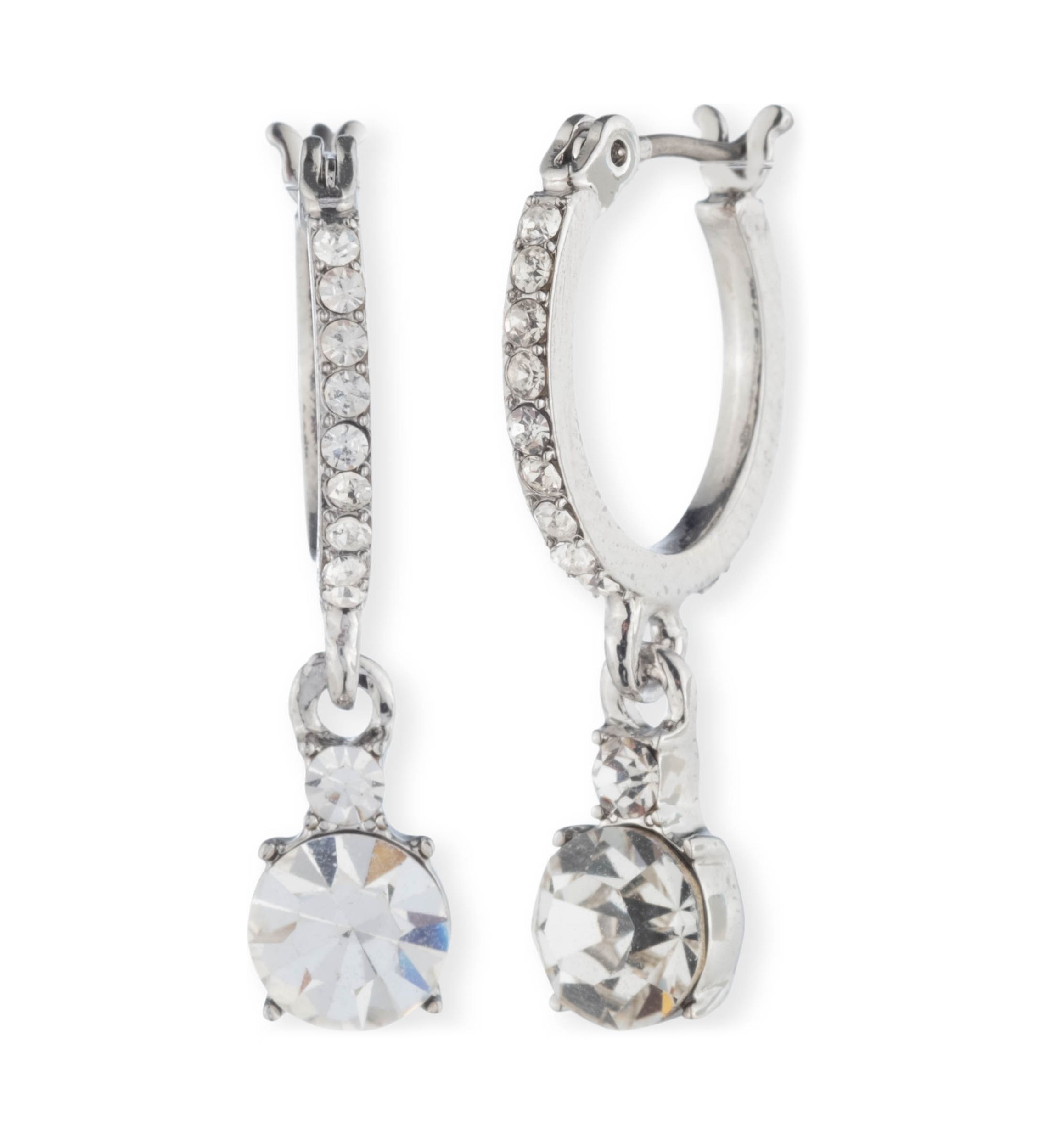 Crystal Huggie Drop Earrings