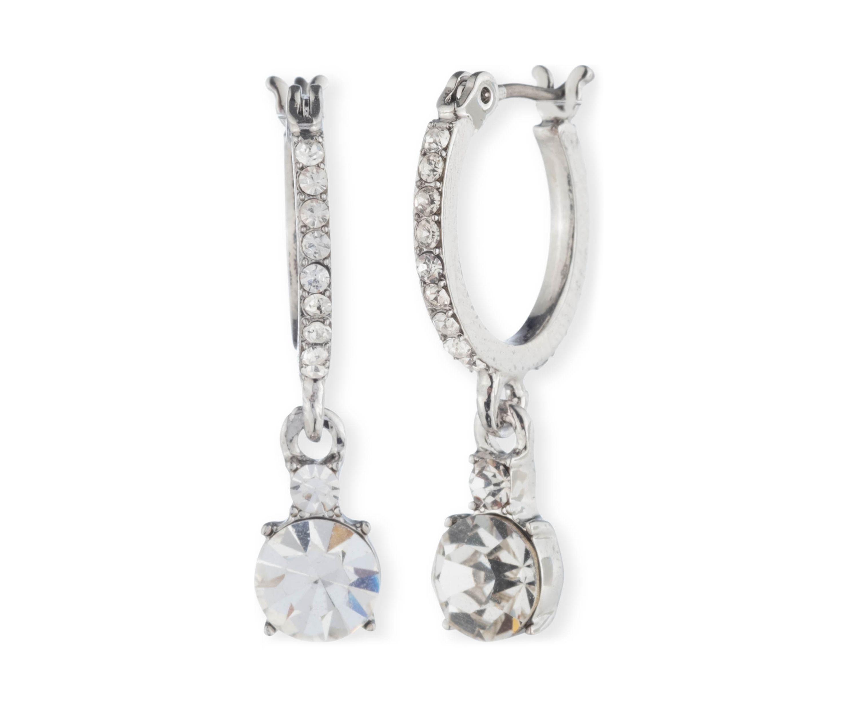 Crystal Huggie Drop Earrings