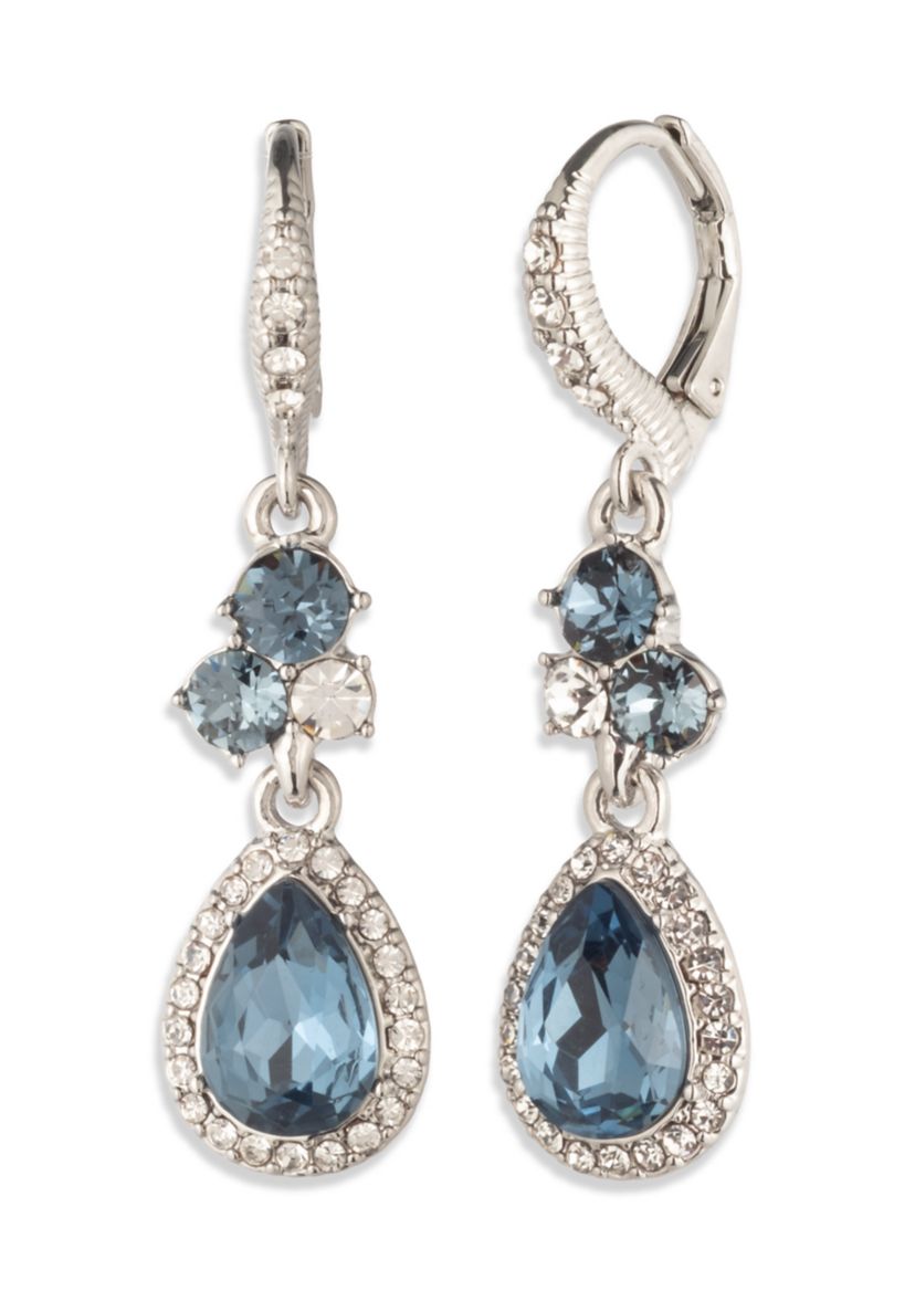 Pear Stone Double Drop Earrings