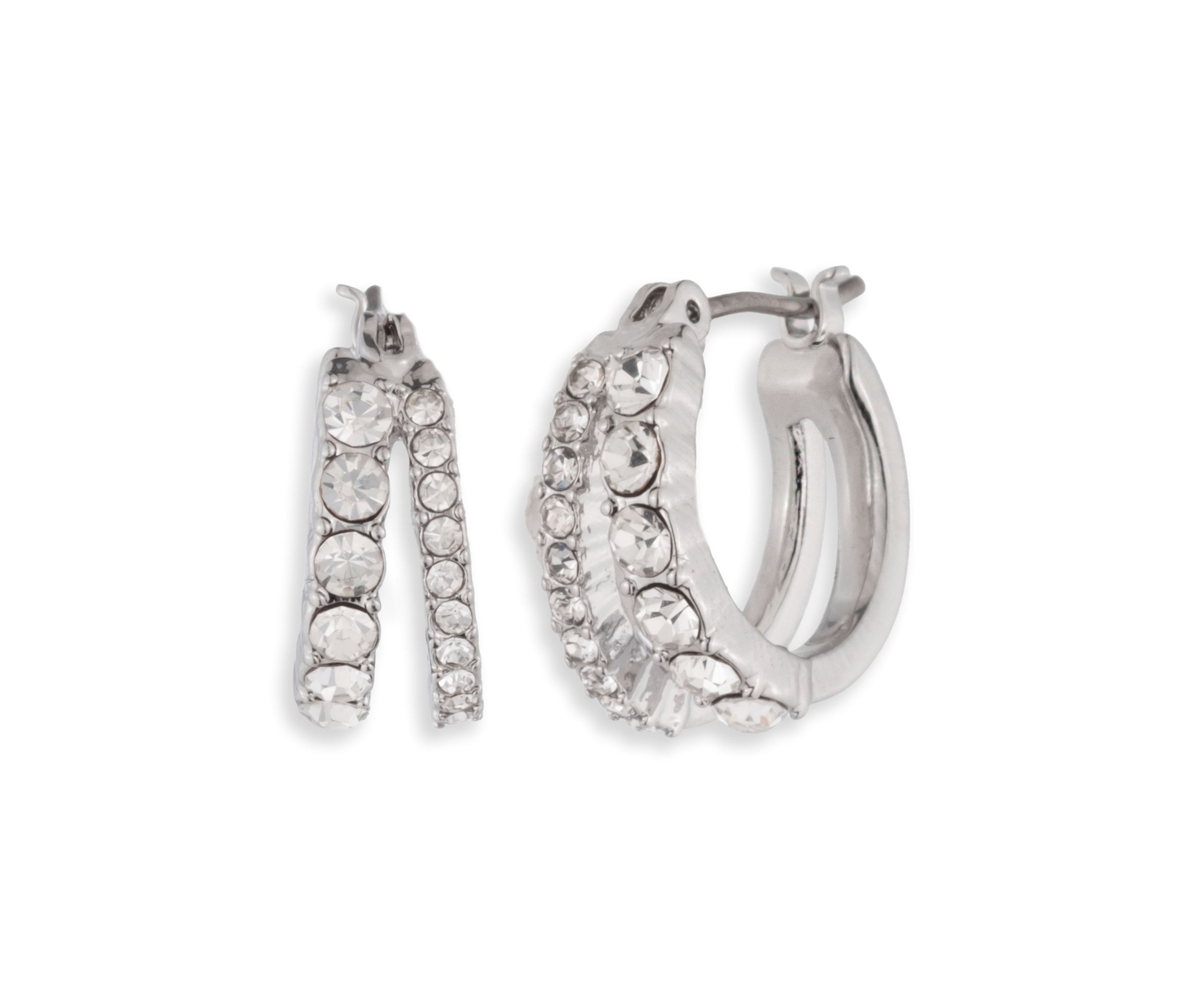 Pace Split Crystal Hoop Earrings 
