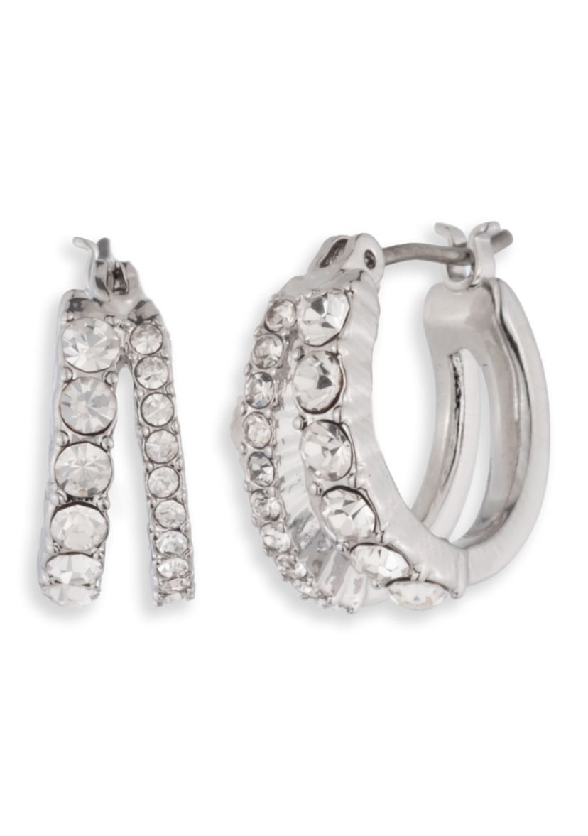 Pace Split Crystal Hoop Earrings 