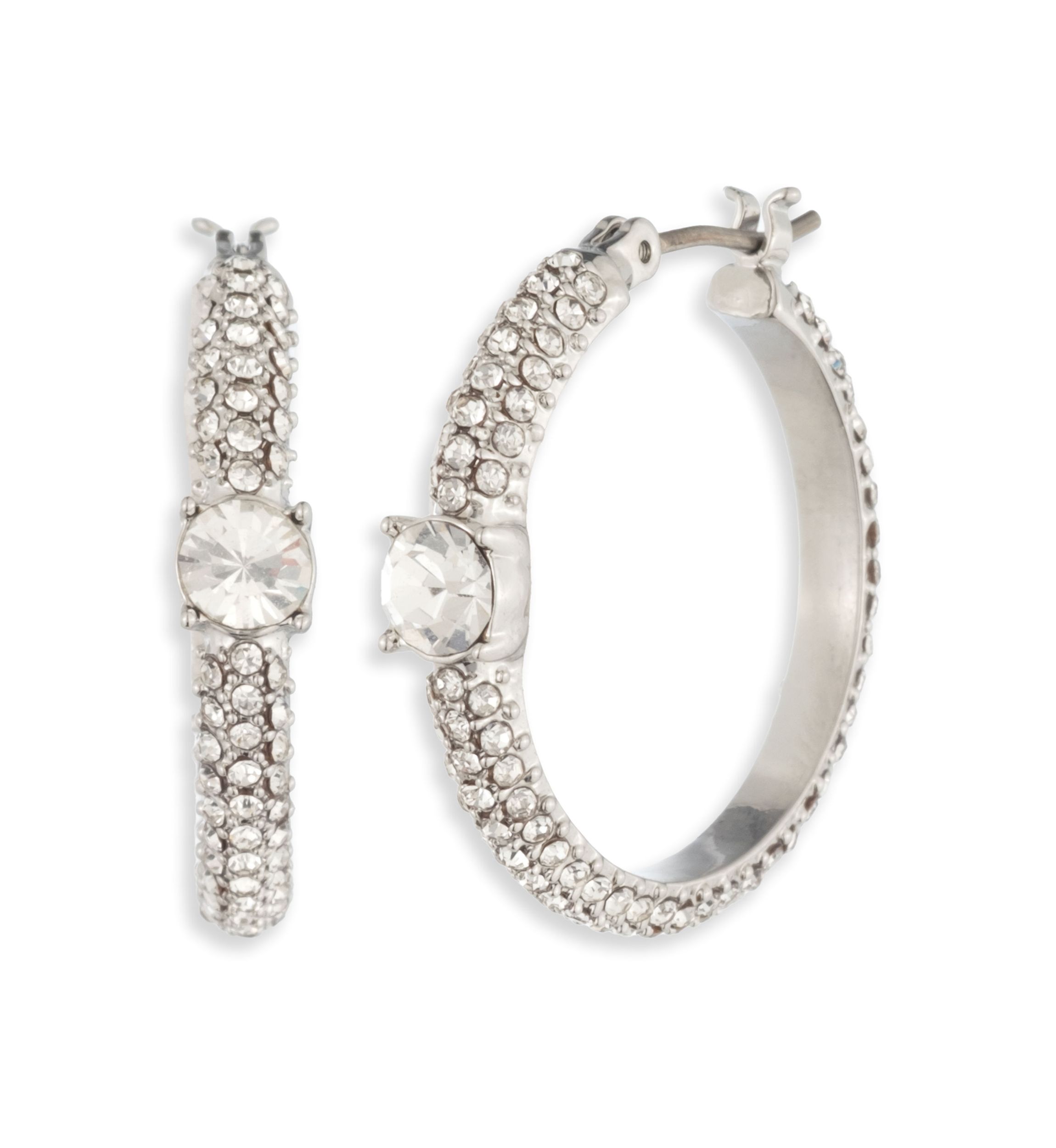 Pave Hoop Earrings
